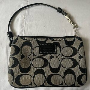 Coach small black and grey wristlet vintage